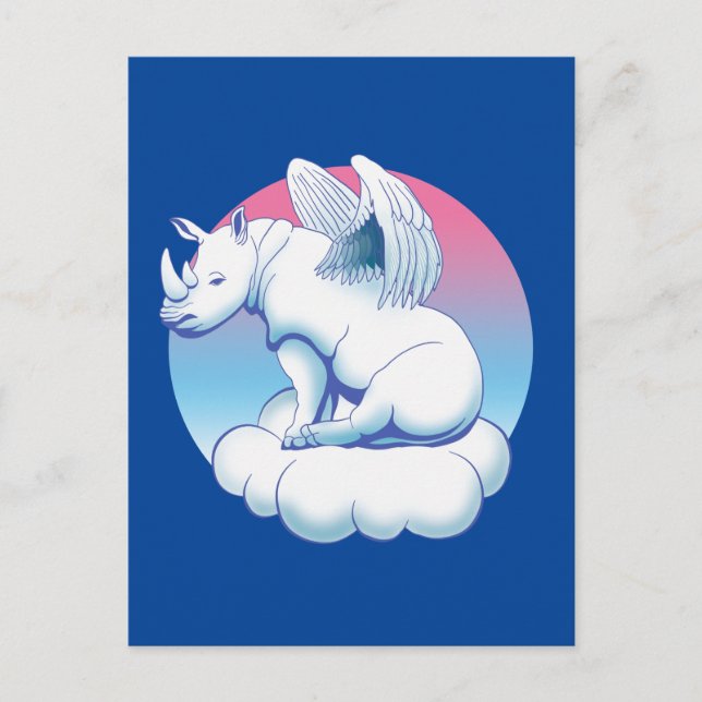 Carte Postale Rhino Angel - Sensibilisation à la conservation de (Devant)