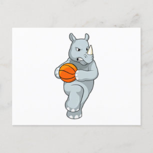 Carte Postale Rhino as Basketball