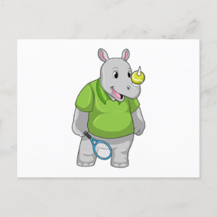Carte Postale Rhino at tennis