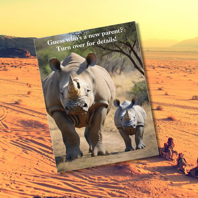 Carte Postale Rhino mère avec Calf (Créateur téléchargé)
