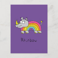 Rhino Rainbow Cute Kids Rhinoceros