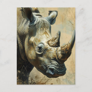 Carte Postale Rhino Vintage
