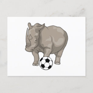 Carte Postale Rhinocéros Soccer