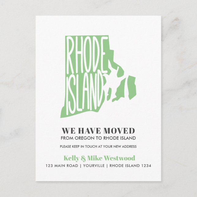 Carte Postale RHODE ISLAND Nous avons déménagé Nouvelle adresse  (Devant)