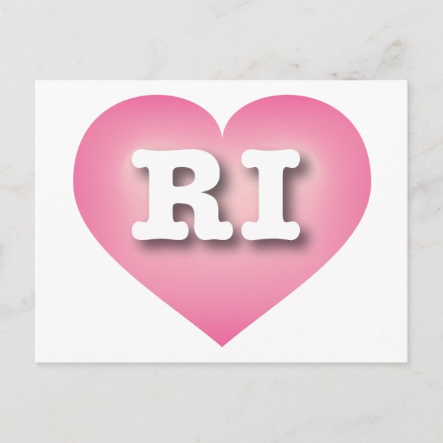 Carte Postale Rhode Island Pink Fade Heart - I love RI (Devant)