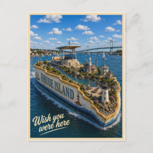 Carte Postale Rhode Island   Wish You Were Here   Série des État