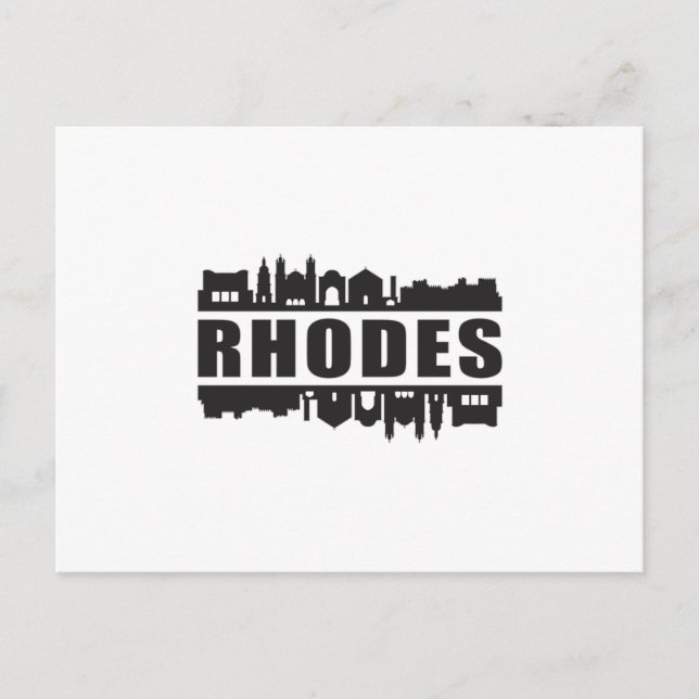Carte Postale Rhodes Grèce City Skyline Cityscape Voyage Cadeau (Devant)