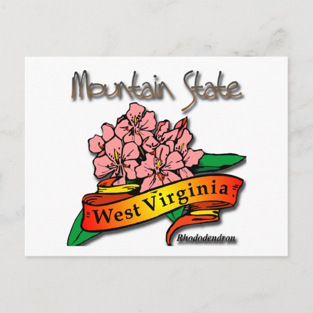 Carte Postale Rhododendron de l'État de Virginie-Occidentale (Devant)