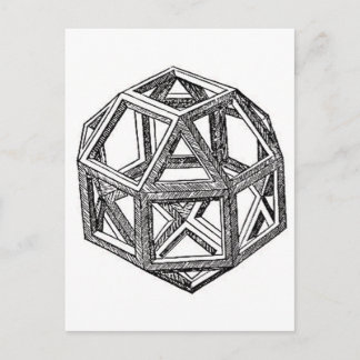 Carte Postale Rhombicuboctahedron, Léonard de Vinci