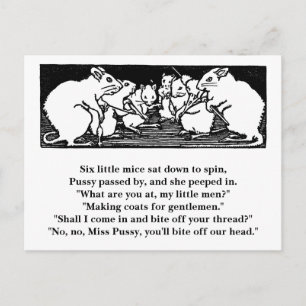 Carte Postale Rhyme de pépinière de souris à rotation