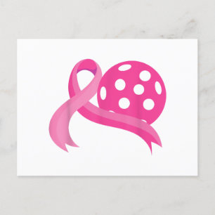 Carte Postale Ribbon Coeur Rose Cute Pickleball Cancer du sein A