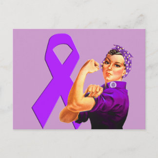 Carte Postale Ribbon de sensibilisation à la pourpre Rosie le Ri