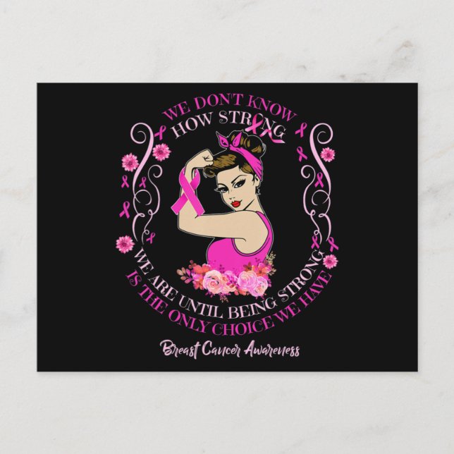 Carte Postale Ribbon T-Shirt de sensibilisation au cancer du sei (Devant)