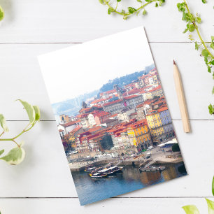 Carte Postale Ribeira et rivière Douro. Porto, Portugal.