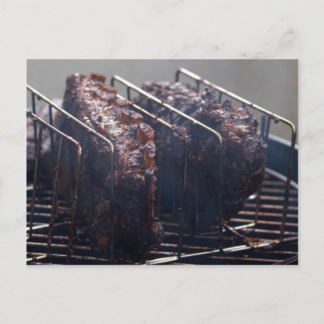 Carte Postale Ribs Fumés Sur Grill (Devant)