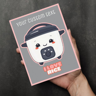 Carte Postale Ricecooker mignon j'aime cuisinière à riz cuisiniè