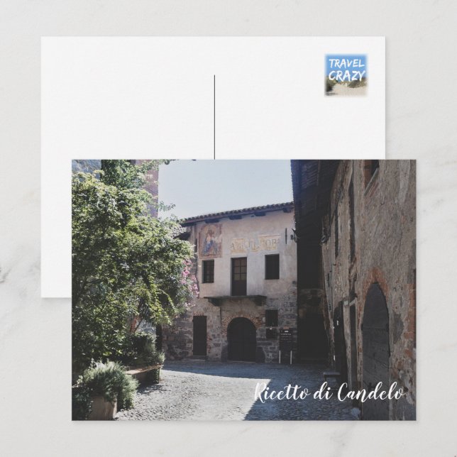 Carte Postale Ricetto di Candelo, Piémont, Italie (Devant / Derrière)