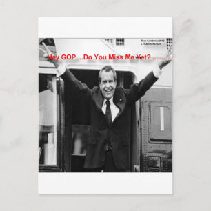 Carte Postale Richard Nixon "Miss Me Pourtant ?" Drôle cadeaux &