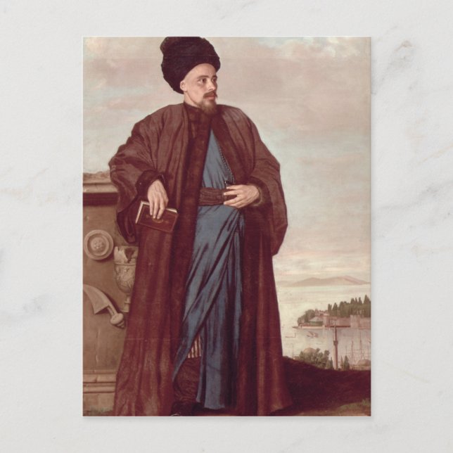 Carte Postale Richard Pococke en costume oriental, 1738 (Devant)