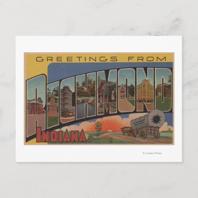 Carte Postale Richmond, Indiana - Scènes de grandes lettres (Devant)