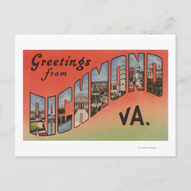 Carte Postale Richmond (Virginie) - Grandes Lettres Scènes 3 (Devant)