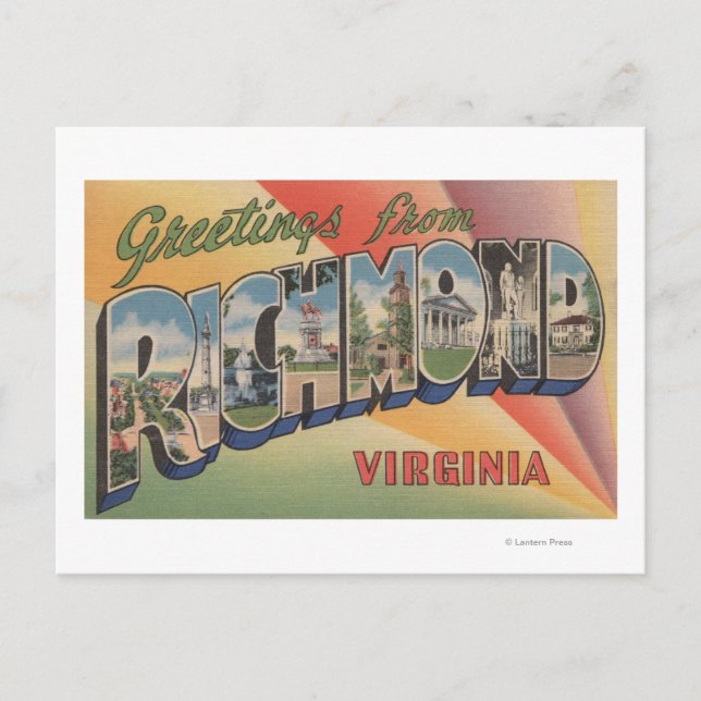 Carte Postale Richmond, Virginie - Scènes de grandes lettres (Devant)