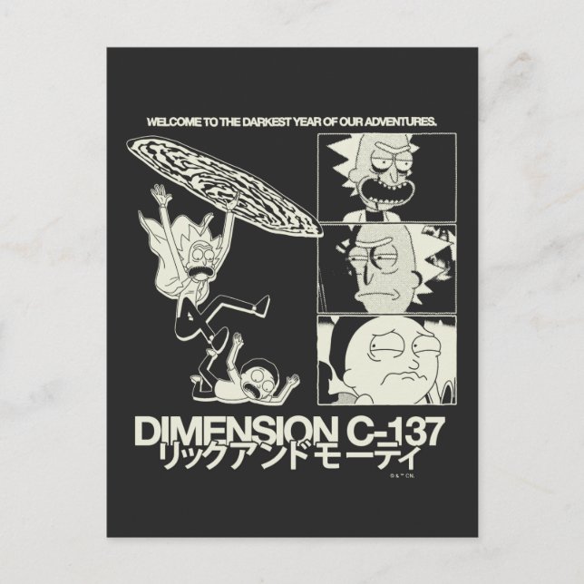 Carte Postale RICK ET MORTY™ | Dimension C-137 (Devant)