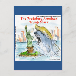 Carte Postale Rick London Drôle Trump Requin