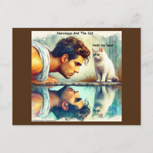 Carte Postale Rick London Narcissus & Le Chat Funny
