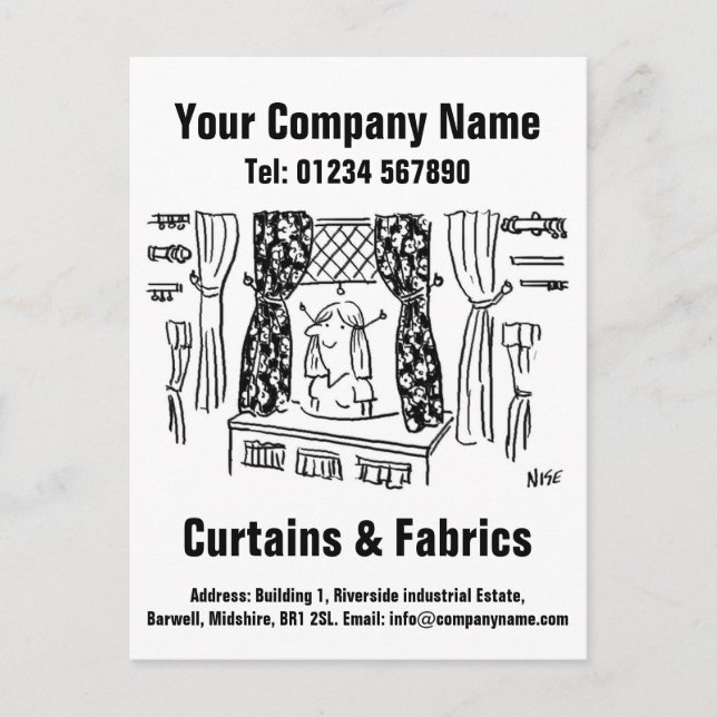 Carte Postale Rideaux et tissus Haberdashery (Devant)