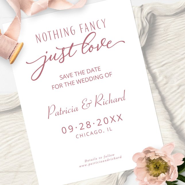 Carte Postale Rien De Fancy Just Love Mariage Enregistrer La Dat (Créateur téléchargé)