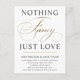 Carte Postale Rien De Fancy Just Love Mariage Faire-part Postc