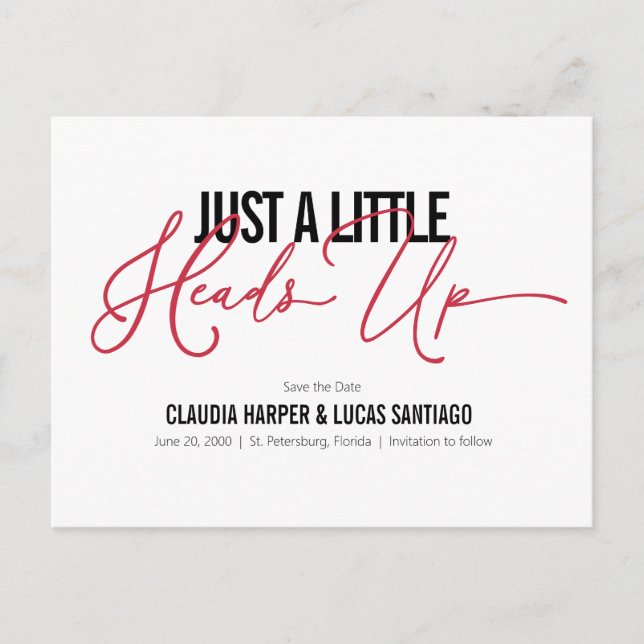 Carte Postale Rien de fantaisie Enregistrer la date (Devant)