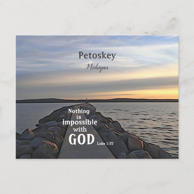 Carte Postale Rien N'Est Impossible Avec Dieu (Devant)