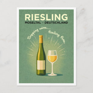 Carte Postale Riesling Moseltal Allemagne Art de voyage vintage