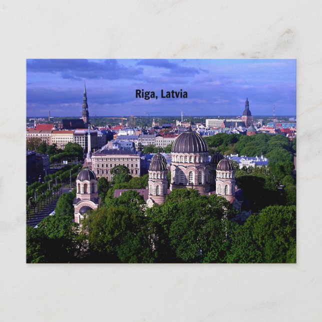 Carte Postale Riga, Lettonie, paysage urbain (Devant)