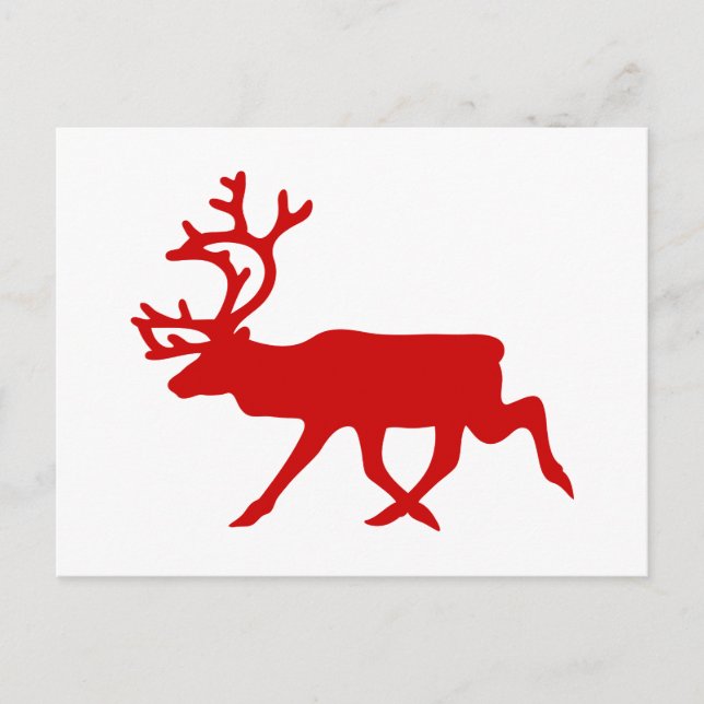 Carte Postale Rindeer rouge / Silhouette caribou (Devant)