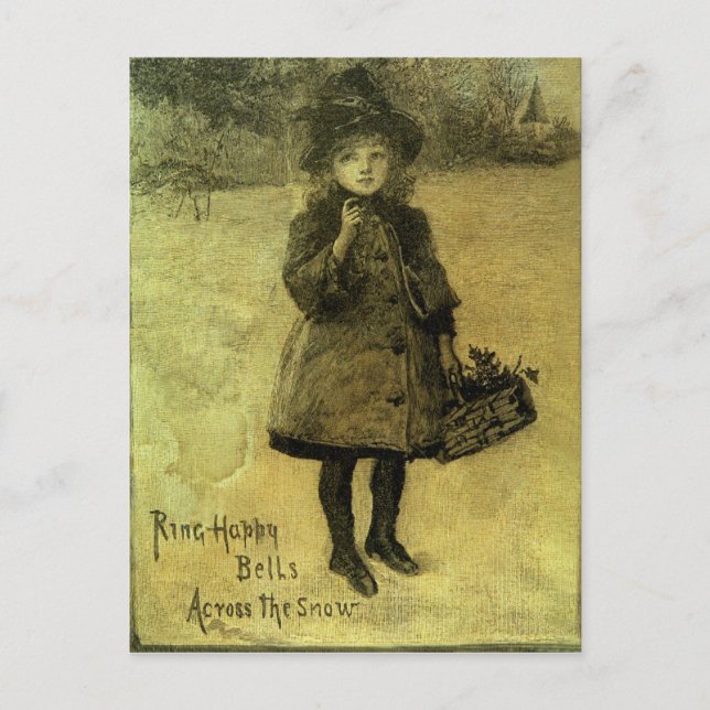 Carte Postale Ring Happy Bells Accrochez la neige victorienne (Devant)