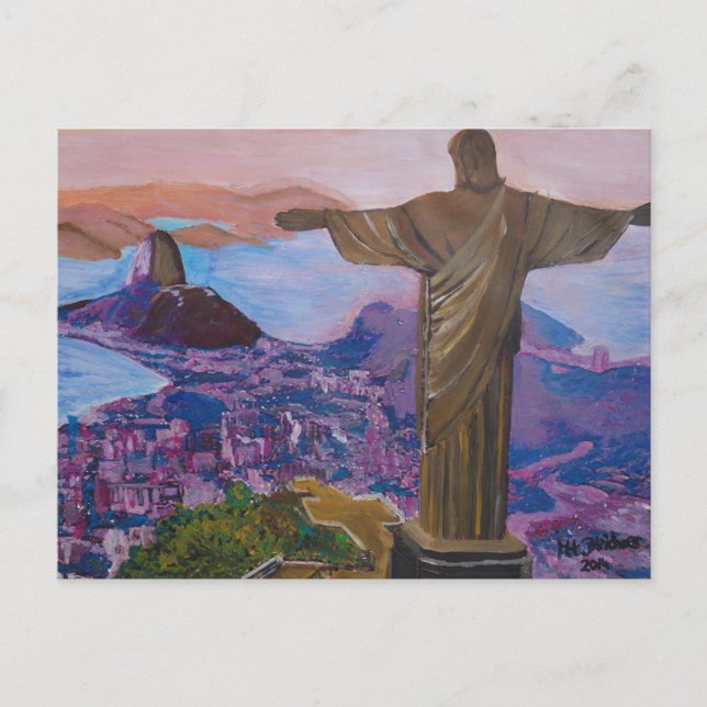 Carte Postale Rio De Janeiro Avec Christ Rédempteur (Devant)