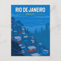 Rio De Janeiro Brésil Favela Voyage Art Vintage