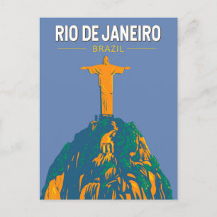 Carte Postale Rio De Janeiro Brésil Voyage Art Rétro