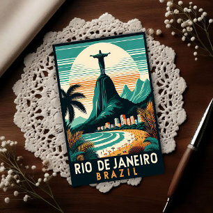 Carte Postale Rio de Janeiro Brésil Voyage Rétro