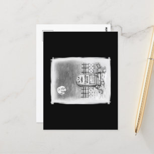 Carte Postale RIP Lune de Sens Commun Masques Stupides et Vaccin