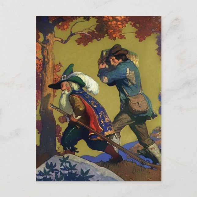 Carte Postale "Rip Van Winkle" Couverture du livre par NC Wyeth (Devant)