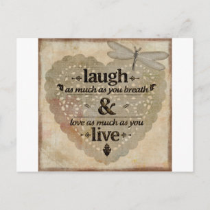 Carte Postale Rire Autant Que Vous Respire L'Esprit Citation Cad