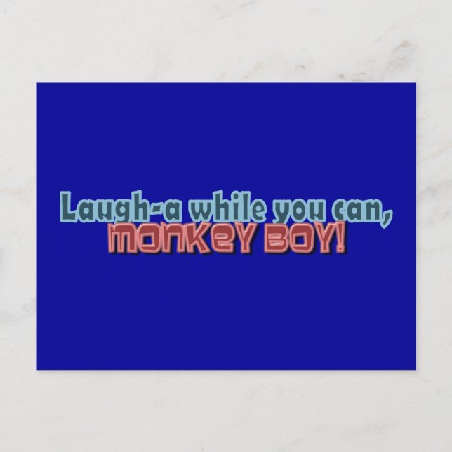 Carte Postale Rire Pendant Que Vous Pouvez Monkey Boy Design (Devant)