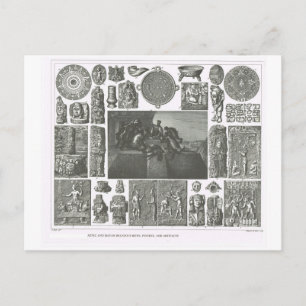 Carte Postale Rites, figures et artefacts aztèques et mayas
