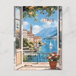 CARTE POSTALE Rivage aquarelle Côte amalfitaine It