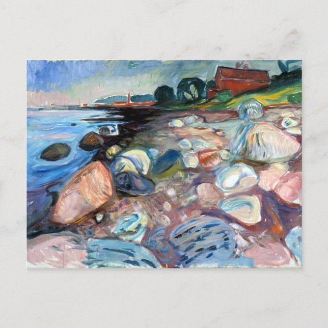 Carte Postale Rivage Edvard Munch avec Maison Rouge (Devant)