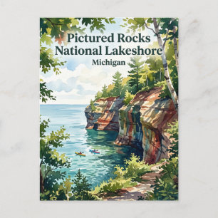 Carte Postale Rivages sculptés du lac Supérieur dans le Michigan
